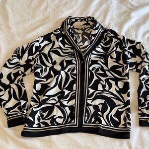 NWOT LOFT Black and White Blouse